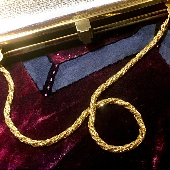 VINTAGE 1960s NICHOLAS REICH FOR BONWIT TELLER GOLD EVENING PURSE—RARE & ELEGANT - Picture 15 of 16